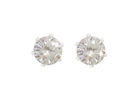 Tipperary Crystal Silver Stud Earrings Clear Stone 6mm